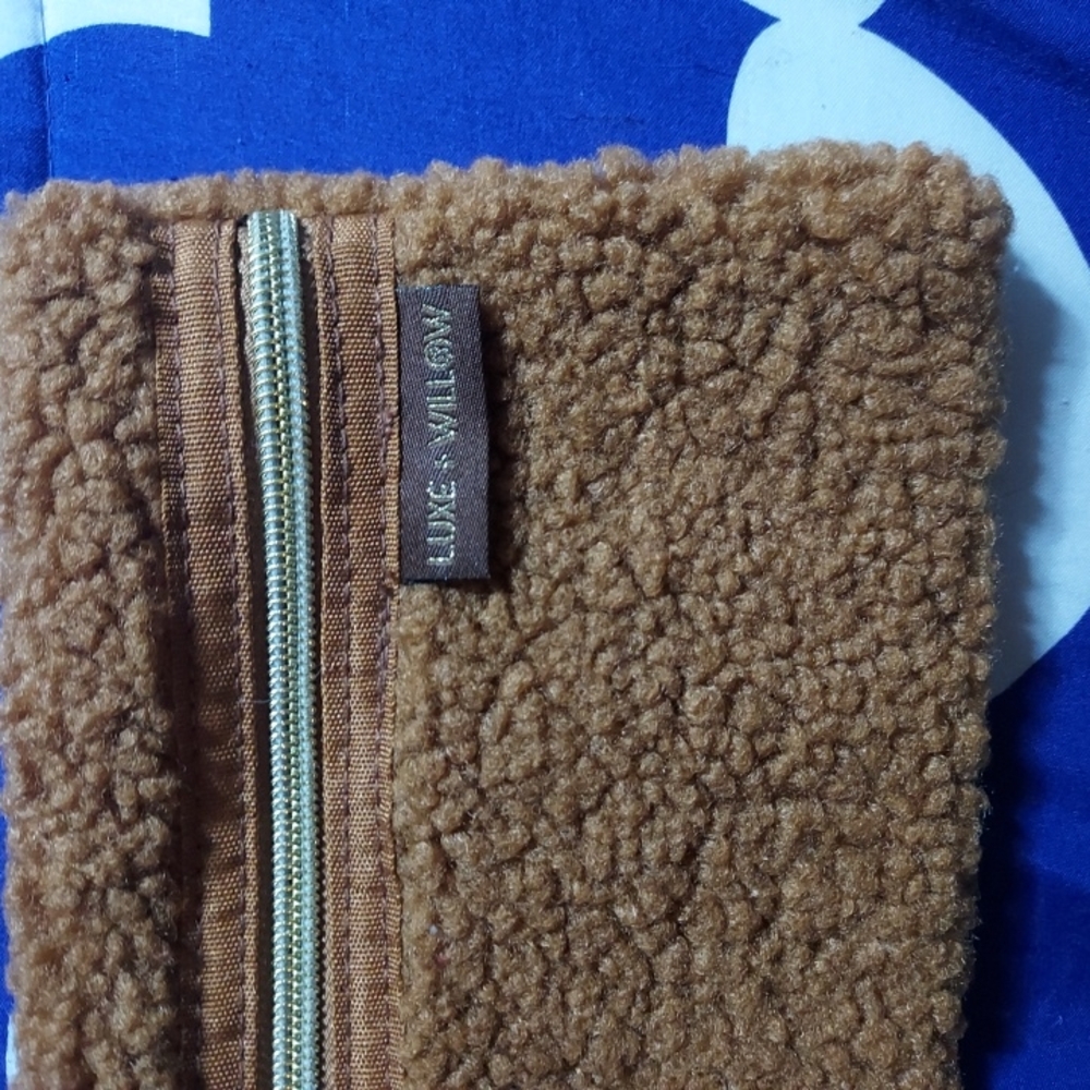 Luxe + Willow Brown Sherpa Pouch